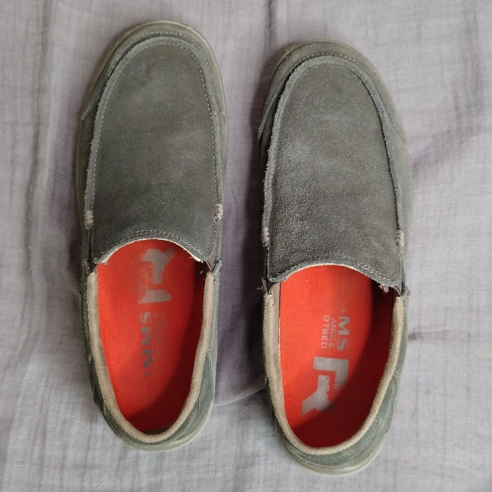 Simms Loafer Shoes Men's‎ Size 9 Gray Suede West Shore Moc Toe Casual Slip Ons - Picture 4 of 7